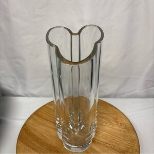 Disney Crystal Glass Mickey Mouse Ears Vase 11.5” Tall Retired Decorative Signed